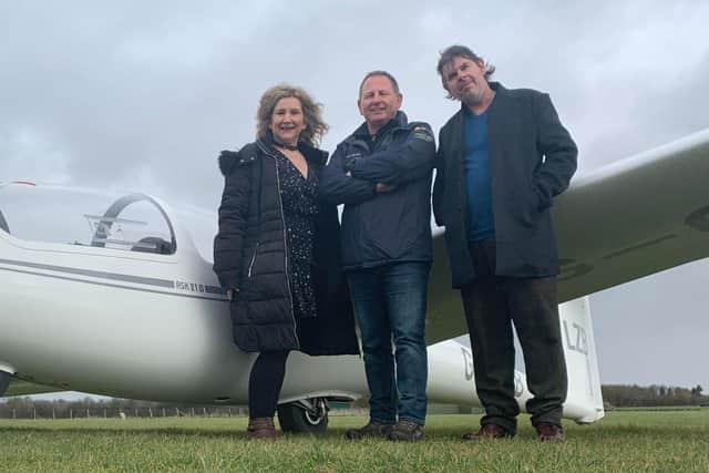 Lucie and Stephen with team flight leader Rob Barsby of Aerosprax.