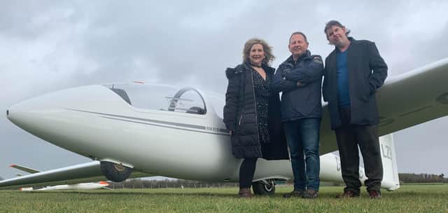 Lucie and Stephen with team flight leader Rob Barsby of Aerosprax.