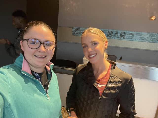 Mary Carter with Keely Hodgkinson.