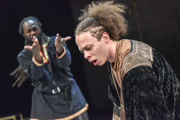 Gabriel Akamo (Othello, Otis) and Harris Cain (Nothello). Photo: Robert Day