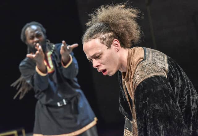 Gabriel Akamo (Othello, Otis) and Harris Cain (Nothello). Photo: Robert Day