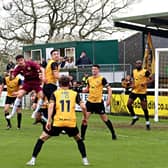 Leamington saw a point go begging after conceding in the 94th minute.