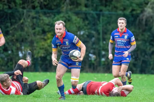 Leamington scrum half Sam Nunn creates an opening for his side. Pic by Ken Pinfold.