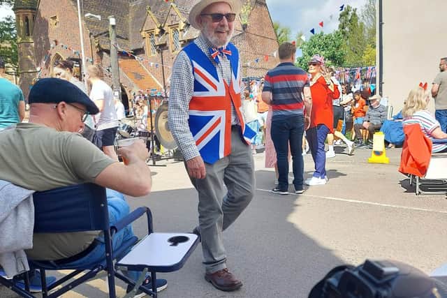 Enjoying the historic occasion in Crick.