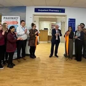 John Rostill, SWFT Clinical Services Chair, opening the facility alongside SWFT Clinical Services Pharmacy staff members. Picture supplied.