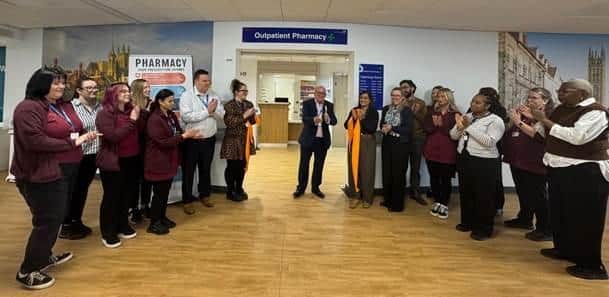 John Rostill, SWFT Clinical Services Chair, opening the facility alongside SWFT Clinical Services Pharmacy staff members. Picture supplied.