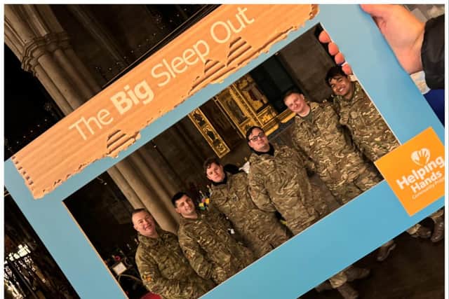More than 50 people took part in the 'Big Sleepout' including local businesses, students and individuals and volunteers. Photo by Helping Hands