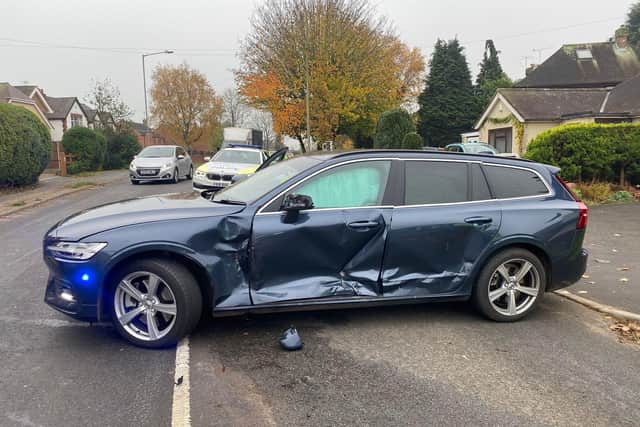 The driver of a stolen van rammed a police car during a chase on the edge of the Rugby borough.