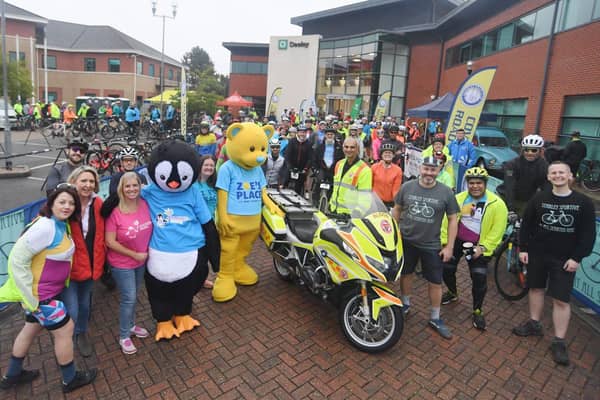 Riders and volunteers ahead of the 2023 Starley Sportive