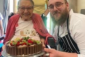 Eileen Holdstock with her daughter Pauline and Overslade House Head Chef Corey Leake.