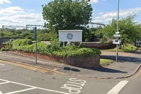 The GE sign on Wood Street.