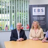 EBS has taken additional office space at the University of Warwick Science Park’s Warwick Innovation Centre and is looking to add a further five staff to the team to support its
ongoing growth. Left to right: Martin Williams (EBS), Jane Talbot (University of Warwick Science Park), Joe Williams (EBS). Photo by Jamie Gray