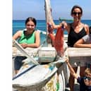 Sarah Loveday and her family on holiday during their trip to Indonesia. Picture supplied.