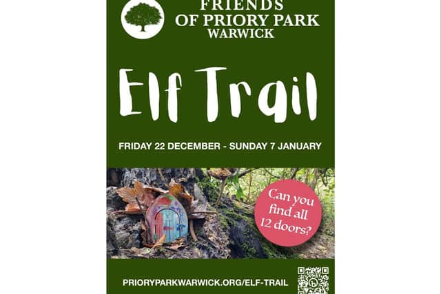 Over the festive break (Friday December 22 to Sunday January 7), families are being encouraged to visit Priory Park to seek-out the 12 elf doors that have ‘magically appeared’ across the site. Photo by Friends of Priory Park