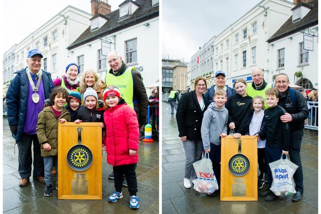 Left shows the Year 2 race winners from Emscote Primary School and right shows the Year 6 winners from Aylesford Primary School. Photos by Mike Baker