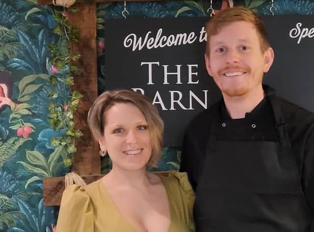 Sarah Goodchild and Ben Stead-Davis, who run The Barn pub and restaurant.