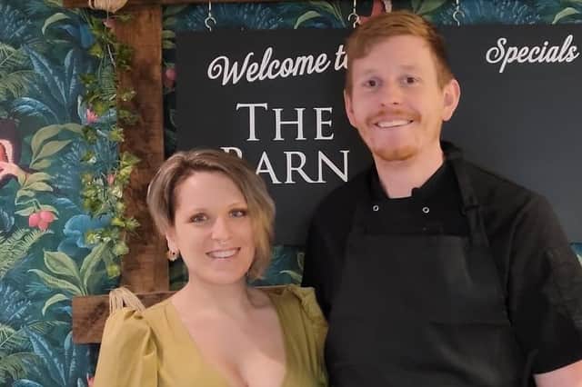 Sarah Goodchild and Ben Stead-Davis, who run The Barn pub and restaurant.