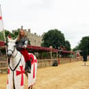 Warwick Castle’s own female knights have been flying the flag in support of England’s Lionesses. Photo supplied by Warwick Castle