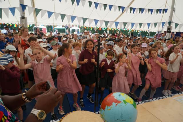 Warwick district school pupils dancing at the Day of the African Child event. Picture supplied.