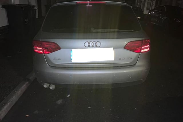 The Audi was stopped on Alexandra Street, Nuneaton. The driver had no licence and no insurance. Vehicle seized and driver reported.