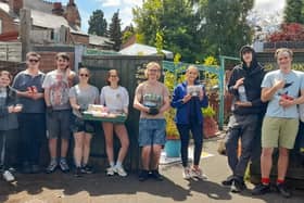 Prince's Trust Team programme members with Tesco Warwick Community champ Melissa, fourth from right