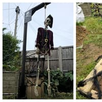 Trick or treat? Rugby dad transforms garden into haunted graveyard for Halloween