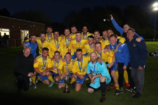 Brinklow celebrating their cup victory