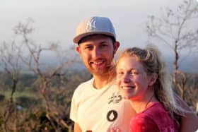 James Monks with his partner Hazel Jenkins