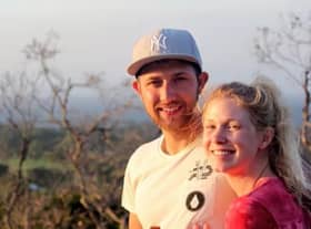 James Monks with his partner Hazel Jenkins