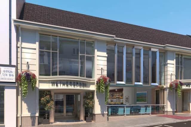 A computer generated image of the proposed new Wetherspoon pub at 18-24 The Square in Kenilworth Town centre.