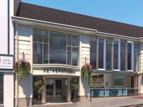 A computer generated image of the proposed new Wetherspoon pub at 18-24 The Square in Kenilworth Town centre.