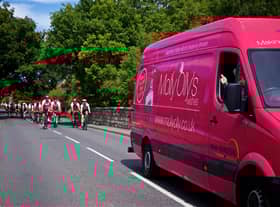 The riders took part in a three-day challenge, cycling from York through The Pennines and Derbyshire before arriving at The Durham Ox in Shrewley in aid of Molly Ollys. Photo by Dave Fawbert