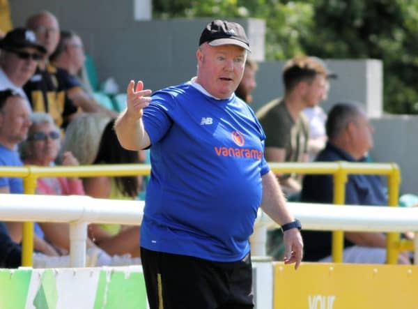 Leamington FC boss Paul Holleran was left to rue missed chances at Buxton on Tuesday night (Picture: Tim Nunan - @LeamingtonFC)