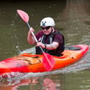 Paddy Doyle in his kayak as part of his 716th feat