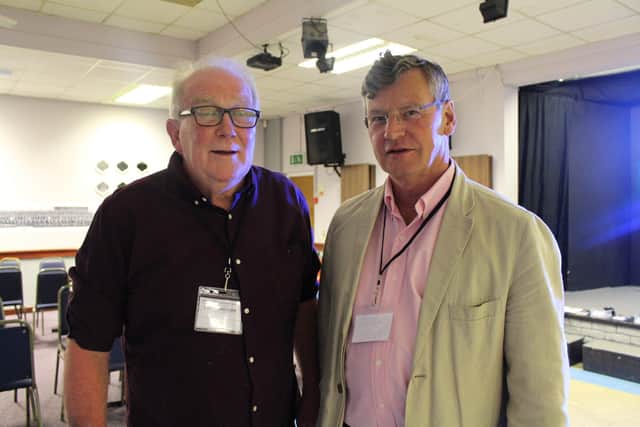 Steve Mallorie with his former classmate Michael Todd at one of the previous reunions. Photo supplied