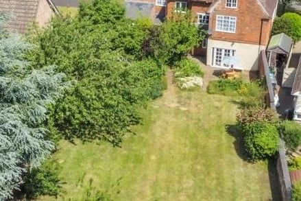 An aerial view of the property.