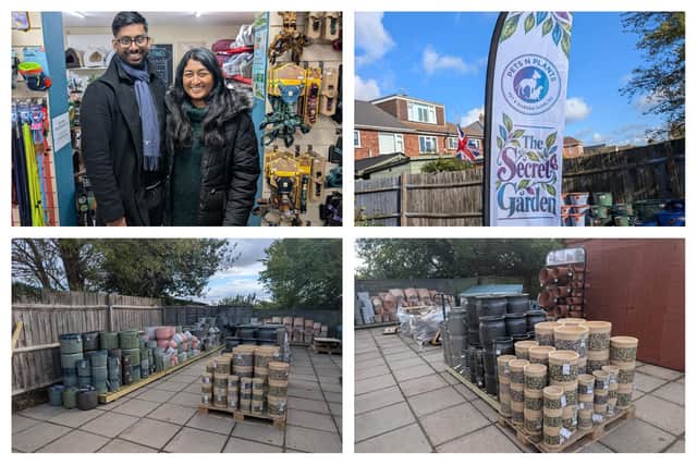 DJ and Nivetha Vamathevanm the new owners of Pets N Plants in Cubbington will soon open a mini garden centre called The Secret Garden at the back of the shop. Pictures supplied.