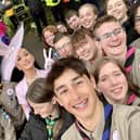 Members of the Scouts with Katy Perry at the coronation. Photo supplied