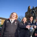Flashback to 2014 - (left to right) England stars Tamara Taylor, Ceri Large, Sarah Hunter, Alex Matthews, Danielle Waterman and Natasha Hunt visited Rugby to accept the Freedom of the Borough just weeks after winning the Women's Rugby World Cup.