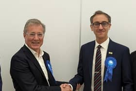 Retiring Rugby MP Mark Pawsey congratulates Yousef Dahmash on being selected to fight the next election for the Conservatives.