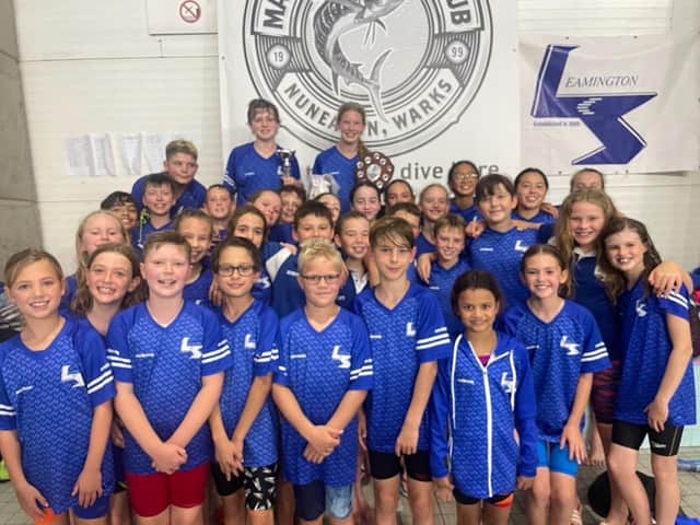 Leamington's title-winning swimming squad.