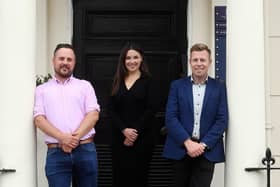Tom Johnson and Richard Lamb of Apex Connected, with Jess Wood of The Wigley Group. Picture supplied.