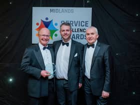 Squab Group Director Emlyn Evans and Andy Kay, Self Storage Manager of the Leamington site, with event organiser Henrik Court, Director of Henrick Court Events Management.