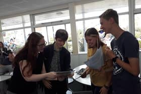 Pupils at Campion School receiving their GCSE results. Photo supplied by Campion School