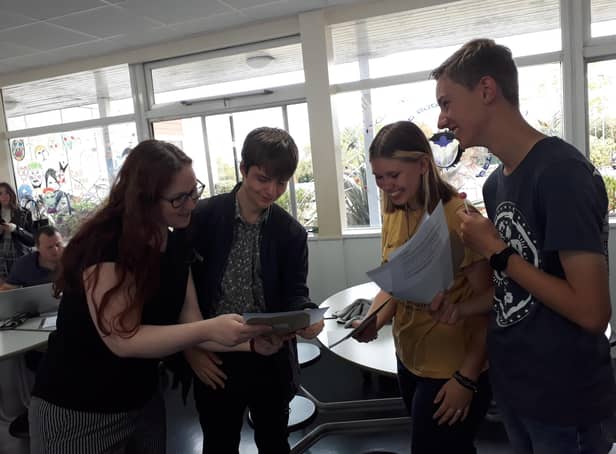 Pupils at Campion School receiving their GCSE results. Photo supplied by Campion School