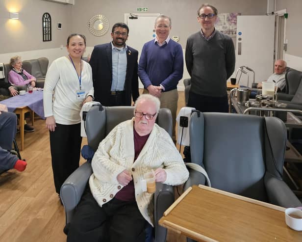 Rugby MP Mark Pawsey visits staff and residents at the care home.