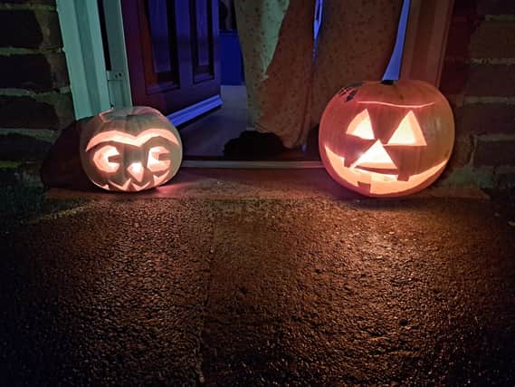 Tanya Mcginlay shared theses two pumpkins carved by her Ella aged 12