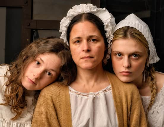 Leigh Walker, Paige Phelps and Katie-Anne Ray, who play the three ages of Maggie
