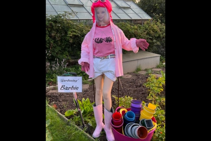 One of the creative scarecrows set up at the allotments this year.  Photo by Kenilworth Allotment Tenant’s Association