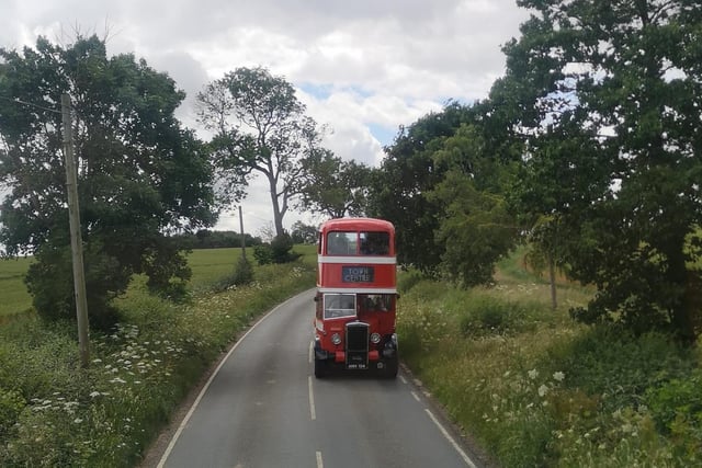 Guests got a free ride in the vintage bus.